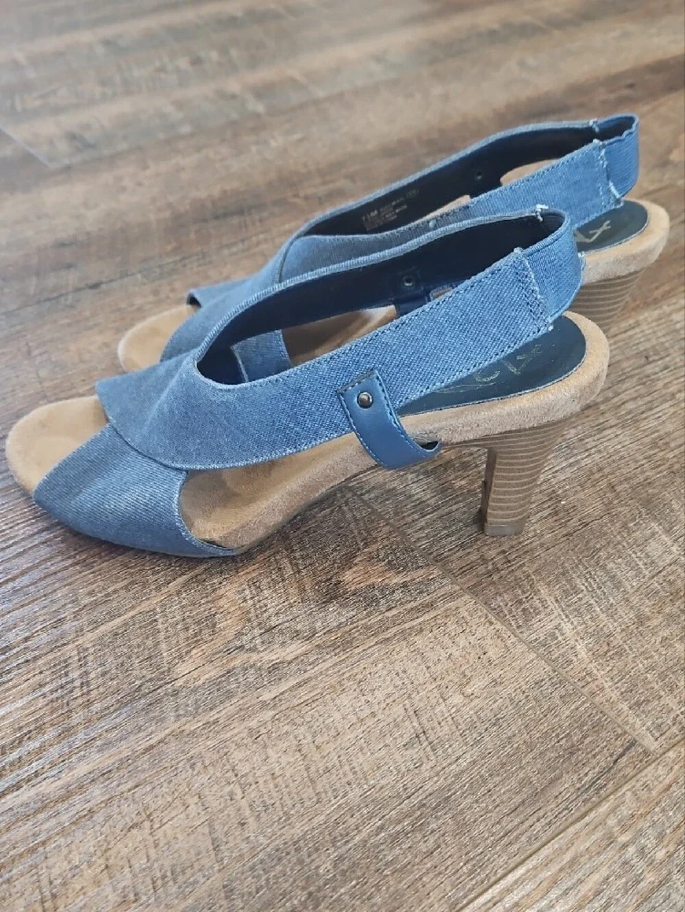 Women's Blue Crossband Slingback Sandals